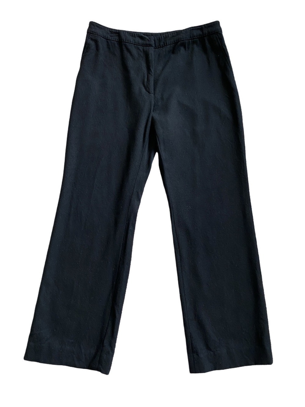 Dries Van Noten Black Wool Blend Straight Leg Pants Trousers Women’s 42